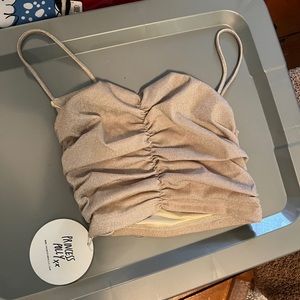 NWT Champagne Glitter Top